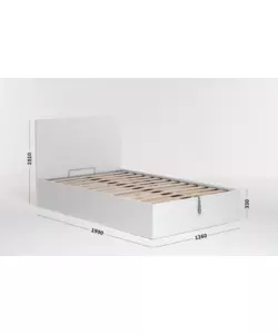 Letto piazza e mezza contenitore 'hi box' bianco 120x190 cm